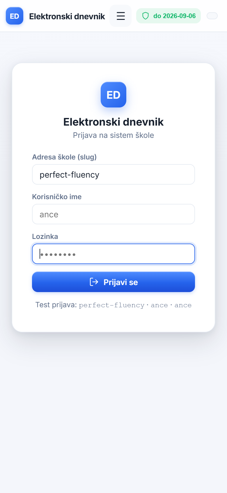 Mobilni prikaz početne